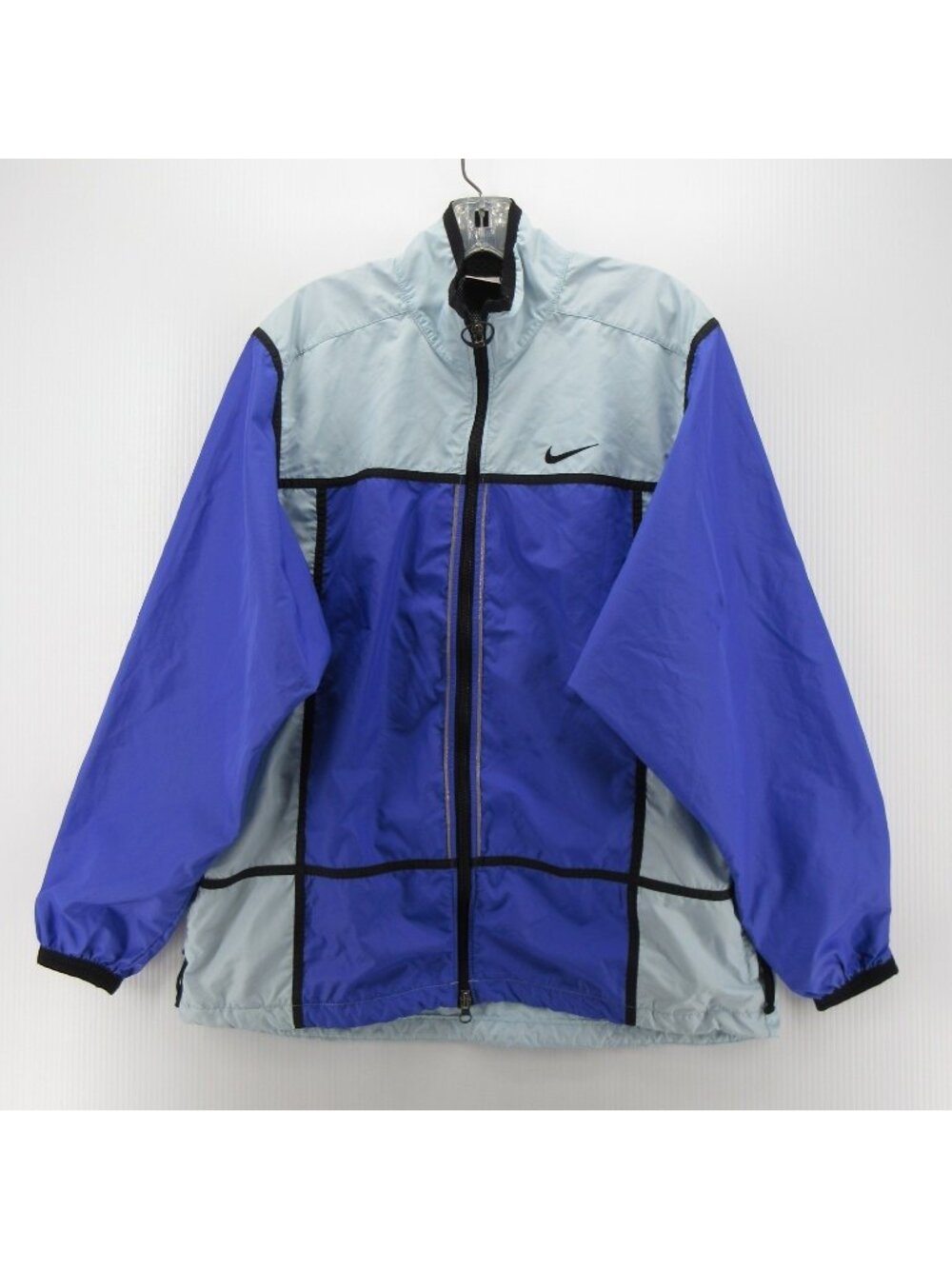 VINTAGE Nike Jacket Large Windbreaker Colorblock Full Zip 90s Swoosh*